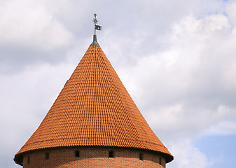 Image showing Tower roof of the Trakai Castle near Vilnius