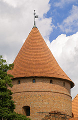 Image showing Tower of the Trakai Castle near Vilnius