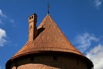 Image showing Tower roof of the Trakai Castle near Vilnius