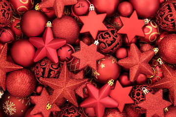 Image showing Red Bauble Christmas Decorations