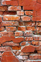 Image showing Texture of old crumbling brick wall