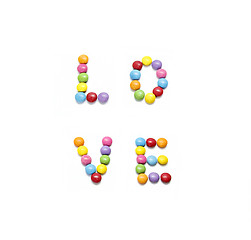 Image showing Word ''Love'' made from colorful candy 