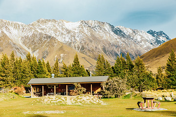 Image showing Alpine hut on Hooker Valley Track in Mount Cook National Park