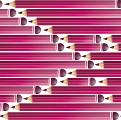 Image showing Seamless background with pink pencils