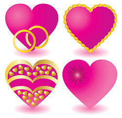 Image showing Set of pink valentine`s hearts