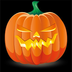 Image showing Halloween pumpkin on black background, part 1