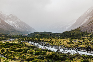 Image showing Hooker Valley Track hiking trail, New Zealand.