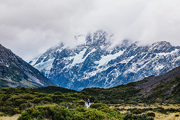 Image showing Hooker Valley Track hiking trail, New Zealand.