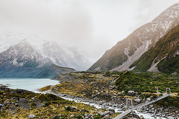 Image showing Hooker Valley Track hiking trail, New Zealand.