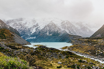 Image showing Hooker Valley Track hiking trail, New Zealand.