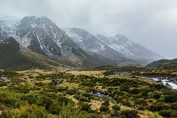 Image showing Hooker Valley Track hiking trail, New Zealand.