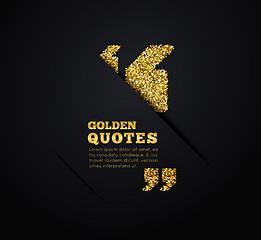 Image showing Golden quote blank template on dark background.