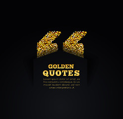 Image showing Golden quote blank template on dark background.