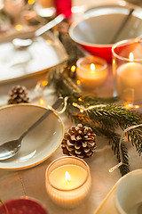 Image showing table served and decorated for christmas dinner