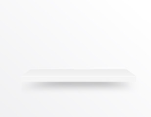 Image showing Empty shelf on light gray background. Can be used as a template for stores, galleries and other places. Vector