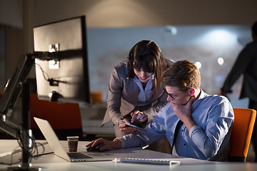 Image showing young designers in the night office