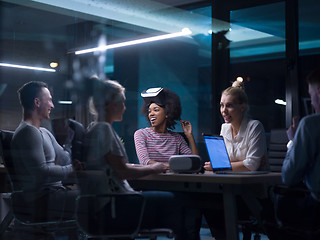 Image showing Multiethnic Business team using virtual reality headset