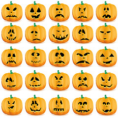 Image showing Set of pumpkins isolated on white