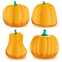 Image showing Set of pumpkins isolated on white, part 2