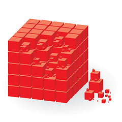 Image showing Red construction set of cubes