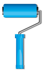 Image showing Blue paint roller brush