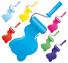 Image showing Set of colorful paint roller brushes, part 2