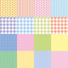 Image showing Set of 16 retro seamless patterns