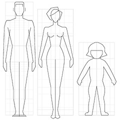 Image showing Drawing circuit man, woman and child body