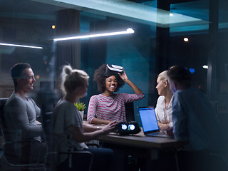 Image showing Multiethnic Business team using virtual reality headset