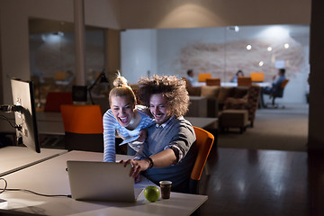 Image showing young designers in the night office