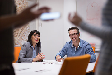 Image showing Business Team At A Meeting at modern office building