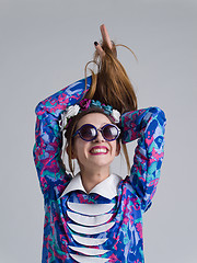 Image showing woman posing in fashionable clothes and sunglasses