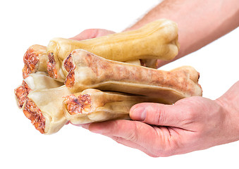 Image showing Hand with dog bone