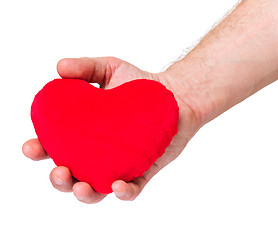 Image showing Hand with heart on white