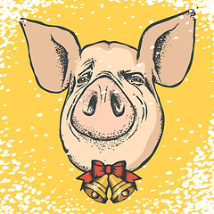 Image showing Pig Christmas and New Year vector concept