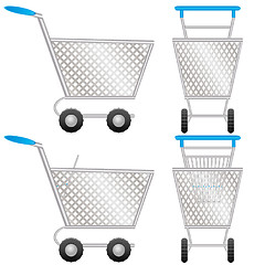 Image showing Set of shopping cart for online shop, icon for e-commerce