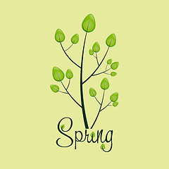 Image showing Tree made from leaves, spring background