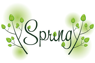 Image showing Spring background with text and trees and sunshine