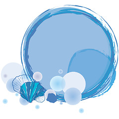 Image showing Abstract summer background with blue shells