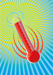 Image showing Illustration of heat, hot flaming thermometer, part 1