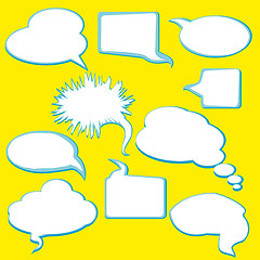 Image showing Talking bubble set, comic style speech bubbles collection