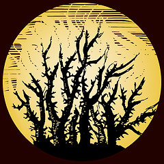 Image showing Scary background with burning bush