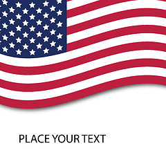 Image showing American flag isolated on white, with the place for your text