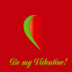 Image showing Valentine card with heart on red background