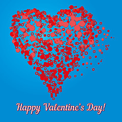 Image showing Valentine card with heart made of bubbles