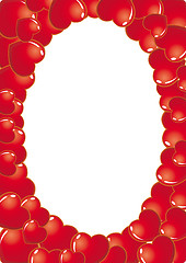 Image showing Vertical  Frame made from hearts for St. Valentine`s Day