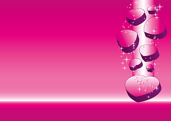 Image showing Pink valentine background with hearts