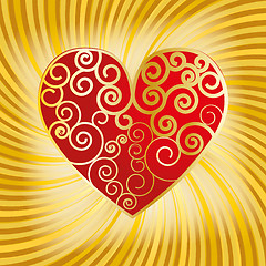 Image showing Valentine background with heart with curls