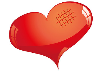 Image showing Glitter red  cutted heart