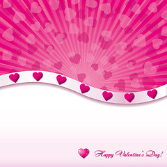 Image showing Pink valentine background with hearts